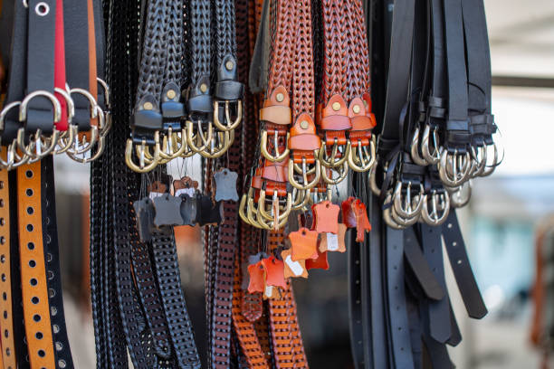 istock Leather belts in a traditional market 1203788614