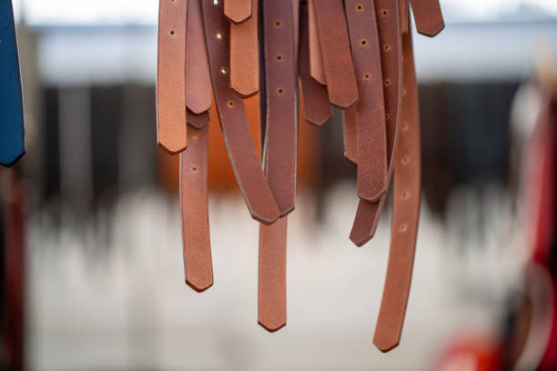 istock Leather belts in a traditional market 1203788630