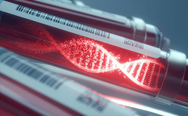 blutzellen dna-wissenschaft und technologieforschung - dna chromosome genetic research genetic mutation stock-fotos und bilder