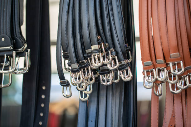 istock Leather belts in a traditional market 1203788645