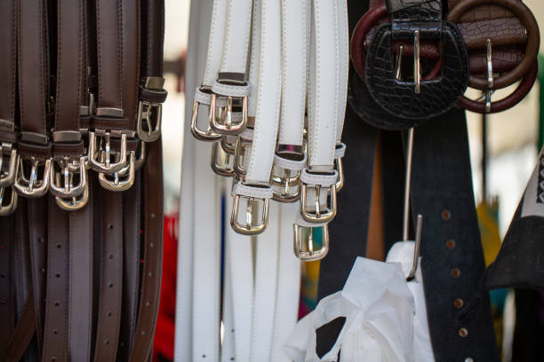 istock Leather belts in a traditional market 1203788651