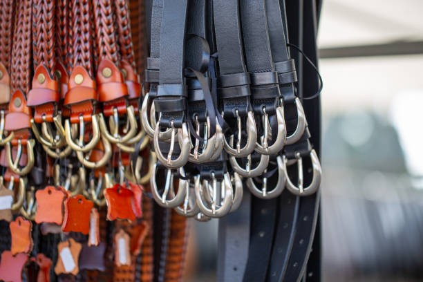 istock Leather belts in a traditional market 1203788662