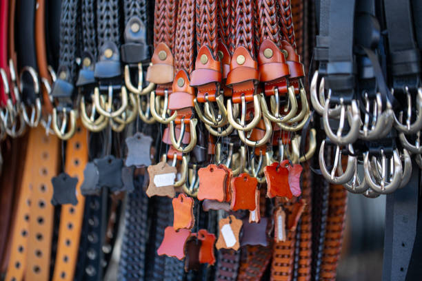 istock Leather belts in a traditional market 1203788672