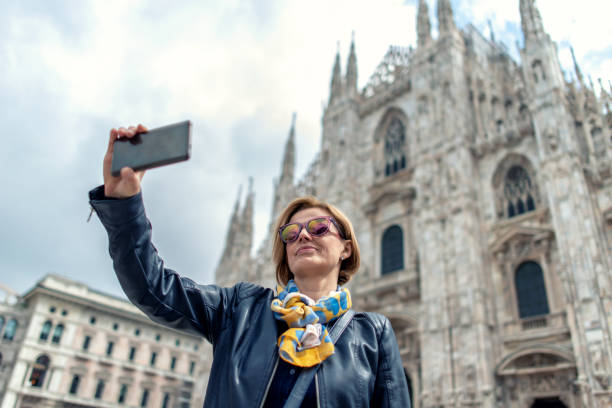 istock Woman traveling in Milan 1203790537