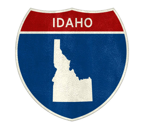 айдахо государство межгосударственный дорожный знак - idaho boise map cartography стоковые фото и изображения