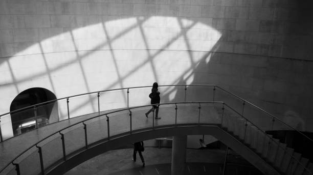 Commuters walking in modern station Saint-Lazare, Paris, France