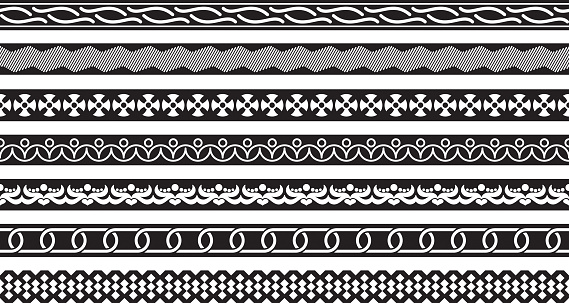 Colorless Borders Seamless Borders Stock Illustration - Download Image Now - Abstract ...