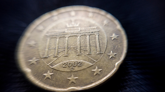 euro coins macro shot photo