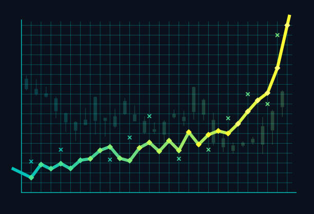 ilustraciones, imágenes clip art, dibujos animados e iconos de stock de burbuja o crecimiento del mercado de valores - stock exchange chart stock market investment