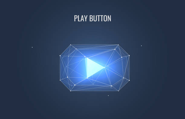 кнопка «синяя игра» - avi stock illustrations