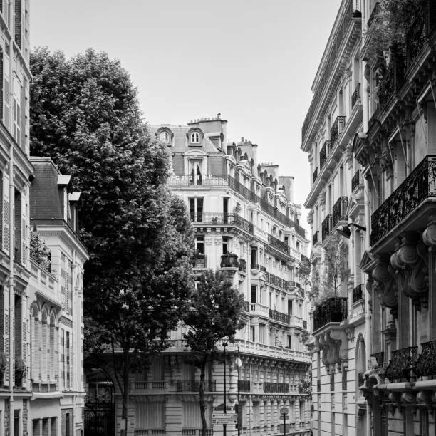 Old building facade in Paris, France