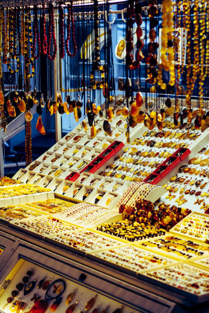 istock Stall with baltic amber jewellery 1203806319