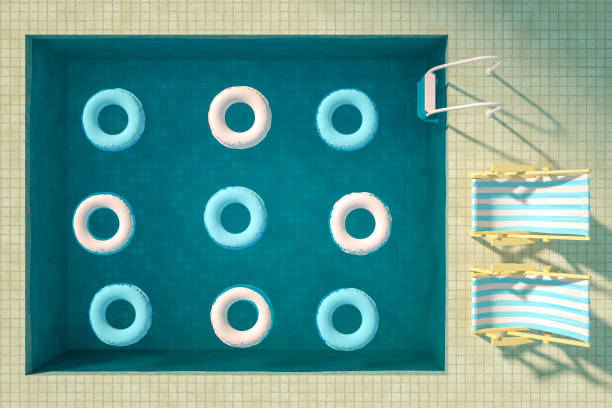 istock Summer Concept with Swimming Pool, Aerial View 1203806894