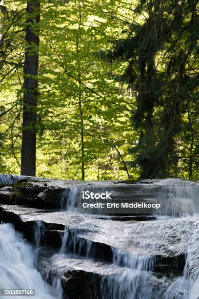 Szklarka Falls In Super Green Forest Surroundings Karkonoski National Park Poland Stock Photo - Download Image Now