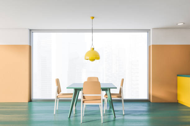 istock Beige and green dining room interior 1203807329
