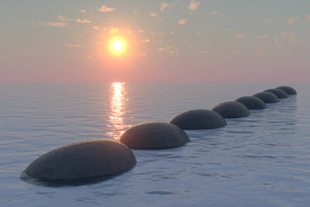 istock Stones on the sea, Teamwork Concept. 1203809066
