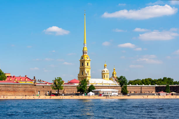 Peter and Paul Fortress and Neva river, Saint Petersburg, Russia Peter and Paul Fortress and Neva river, Saint Petersburg, Russia peter and paul cathedral st petersburg stock pictures, royalty-free photos & images