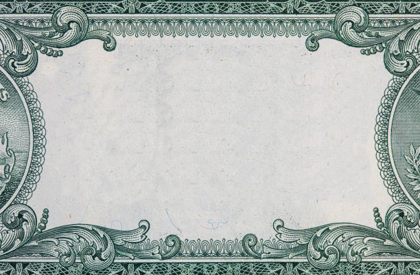 空の中央領域を持つ米ドルの境界線 - paper currency ストックフォトと画像