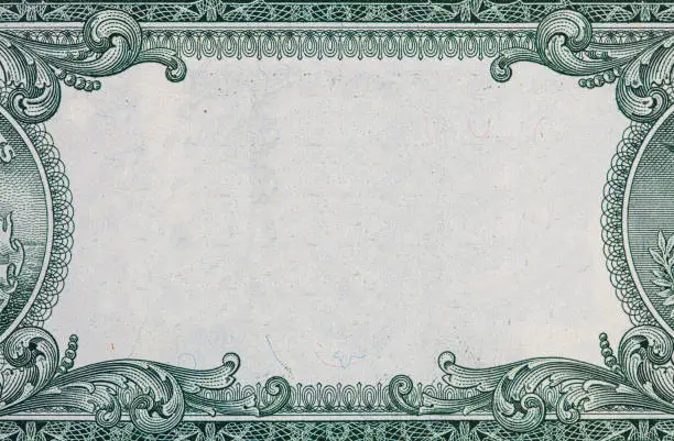 Photo of U.S. dollar border with empty middle area