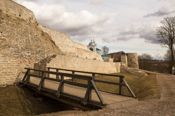 istock View of an old medieval fortress. 1203816743