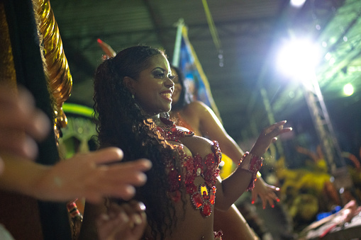 People celebrating and dancing brazilian carnival