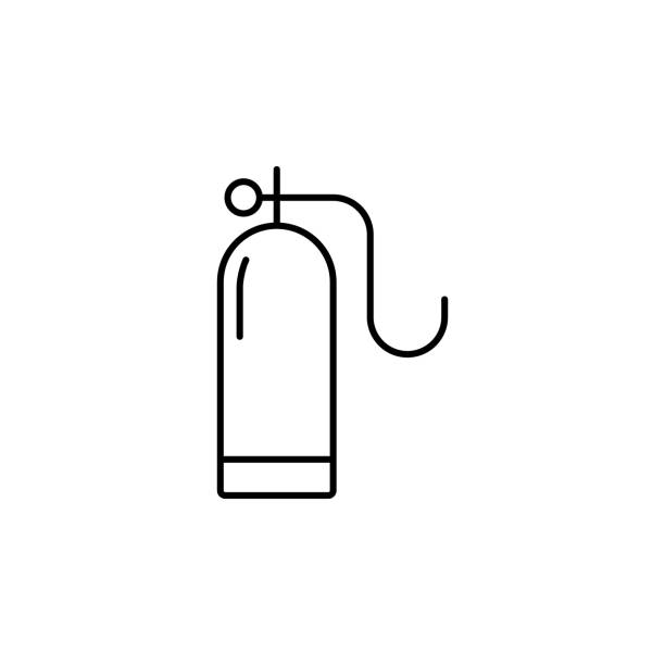 sauerstofftank, sauerstoff, tank, gasleitung sonnen auf weißem hintergrund - tauchgerät stock-grafiken, -clipart, -cartoons und -symbole