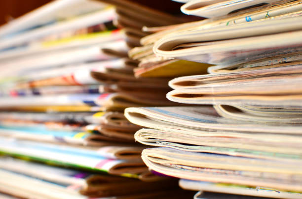 istock Extensive collection with a lot of glossy multi-colored magazines 1203821539