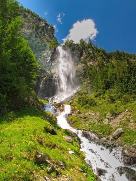 Alpine waterfall stock photo