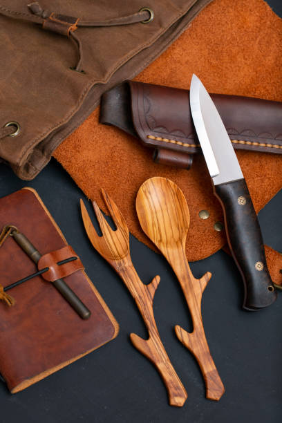 istock handmade knife and wooden spoon 1203826806