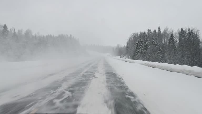 Remote Road in stormy weather