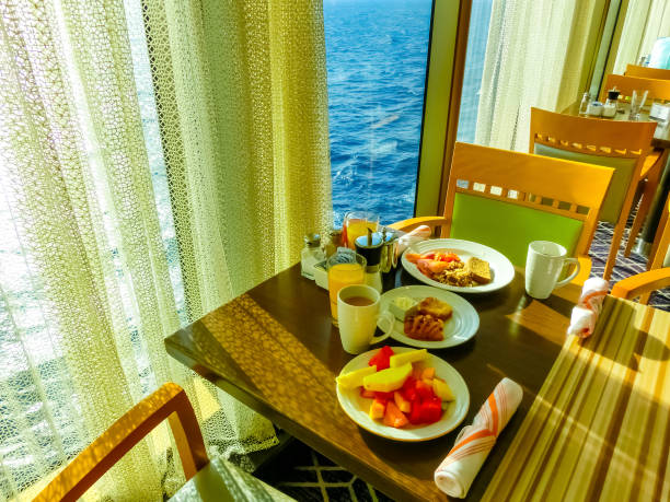 istock Dining Room Buffet aboard the luxury abstract cruise ship 1203831211