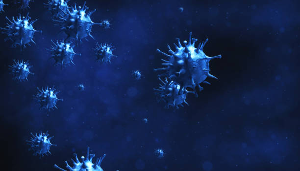 New coronavirus 2019-ncov. 3D medical illustration Microscopic view of influenza virus cells middle east respiratory syndrome stock pictures, royalty-free photos & images