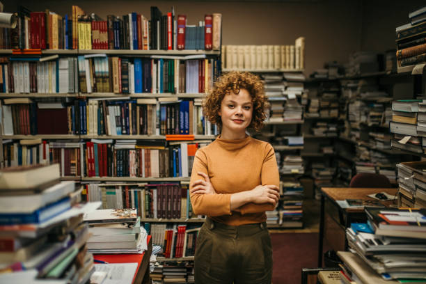 pride in work portraits - librarian imagens e fotografias de stock