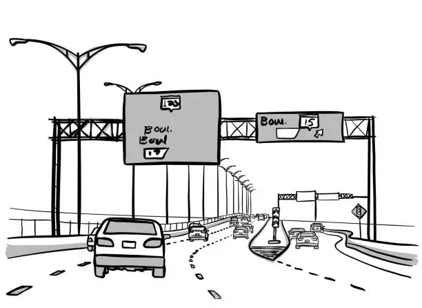 Vector illustration of Highway Exit