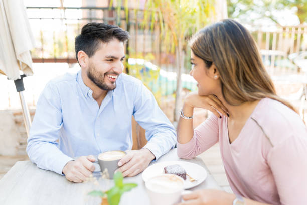 istock Couple Enjoying Coffee During Date 1203839847