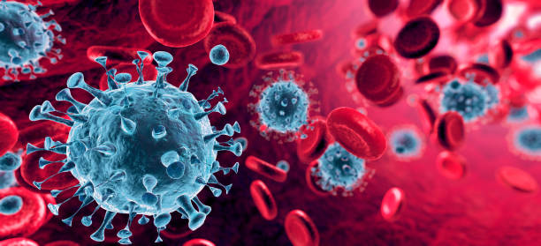 istock Corona Virus In Red Artery - Microbiology And Virology Concept - 3d Rendering 1203841816