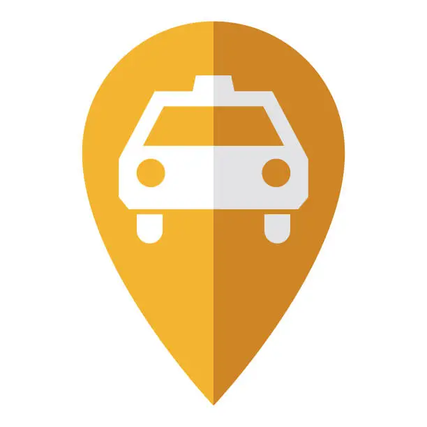 Vector illustration of Taxi Map Pin Icon