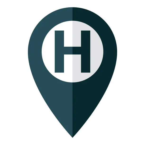 Vector illustration of Hospital Map Pin Icon