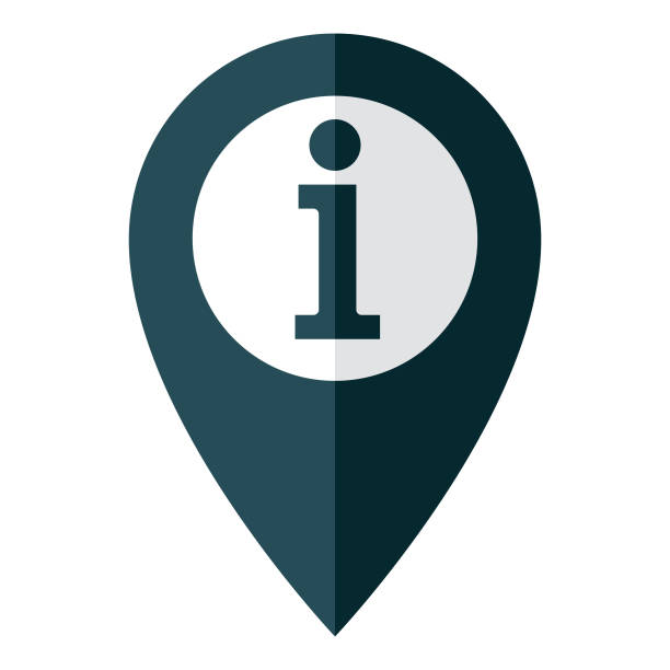 Information Map Pin Icon A flat design map pin location icon. File is built in the CMYK color space for optimal printing. Color swatches are global so it’s easy to change colors across the document. geographical locations stock illustrations