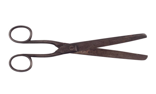 istock pair of open vintage old metallic scissors 1203845423