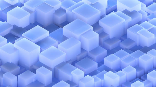 istock 3d illustration of abstract geometric blue cubic shapes 1203845533