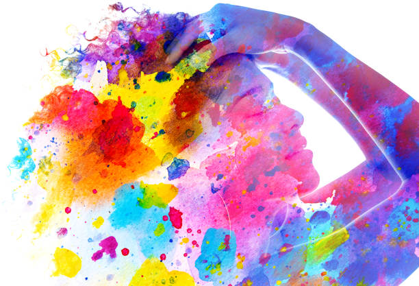 istock Paintography. A portrait combined with a painting 1203849181