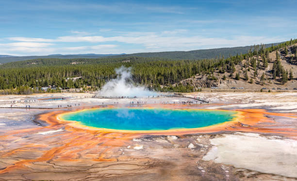 istock Mist rising from the Grand Prismatic Spring Yellowstone 1203849183
