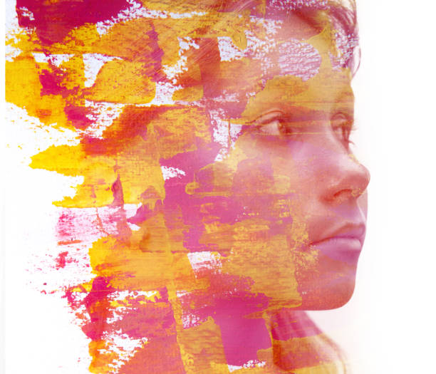 istock Paintography. Portrait combined with a painting 1203850611