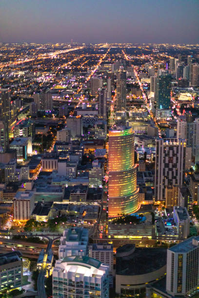 istock Aerial view of downtown Miami at dusk 1203852289