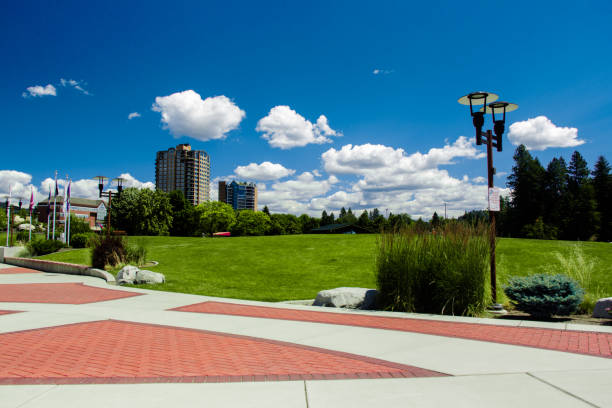 memorial militar em coeur d'alene, idaho - julho de 2018 - dalene - fotografias e filmes do acervo