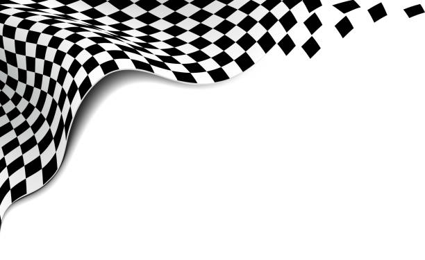 гоночный флаг углу - checkered flag starting line sports race flag stock illustrations