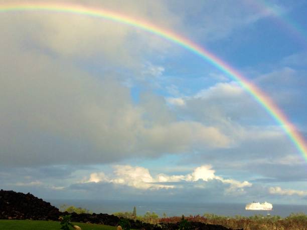 kailua kona vista del arco iris - steiner fotografías e imágenes de stock