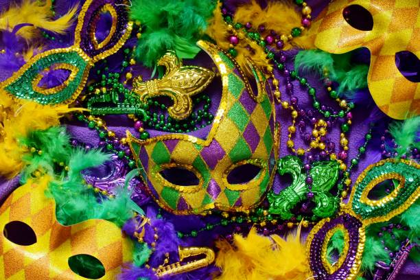 mardi gras - fashion industry textile man made material green - fotografias e filmes do acervo