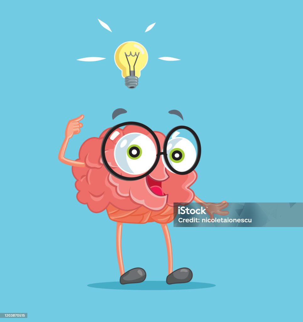 Nhân Vật Hoạt Hình Não Có Một Ý Tưởng Hình minh họa Sẵn có - Tải ...